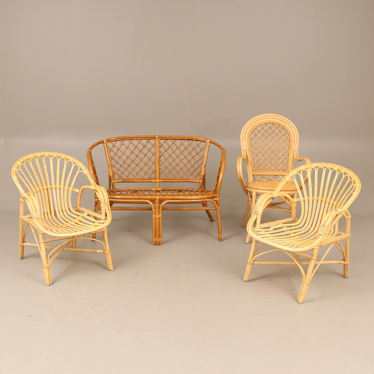 RATTAN MØBLER, 4 stk.