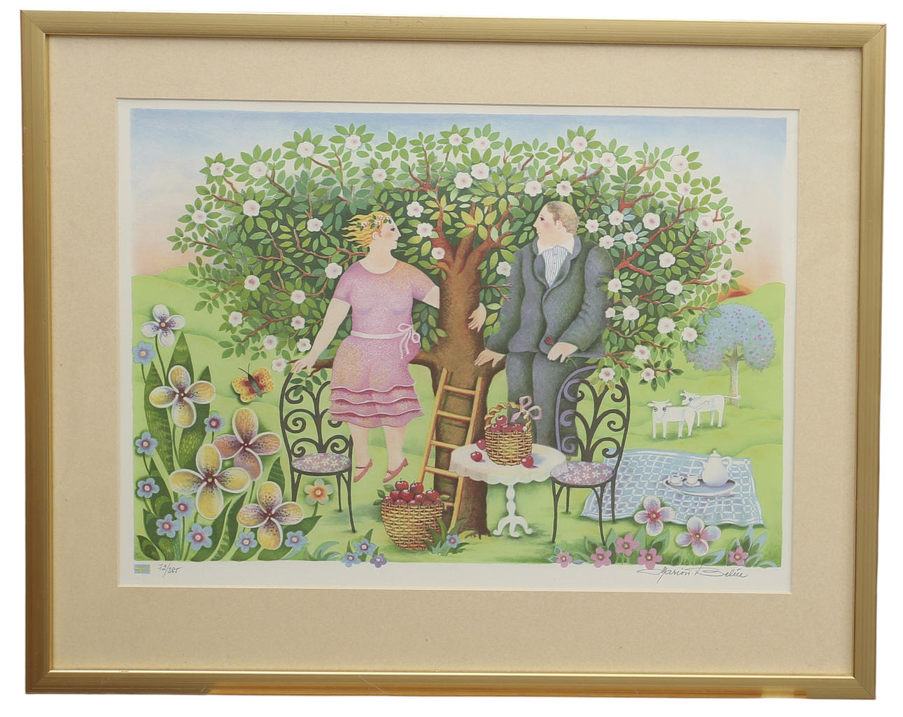 MARION BELIN. lithograph in colours, “Excursion”, signed, numbered 72/365.