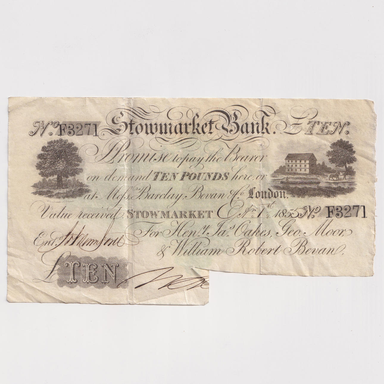 RARE STOWMARKET £10 BANK NOTE.