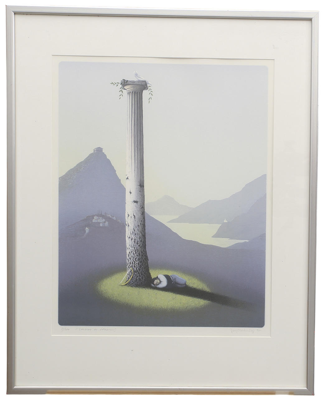 BENGT NORDENBORG. color lithograph, “In the shadow of the Acropolis”, signed, dated -92, numbered 31/200.