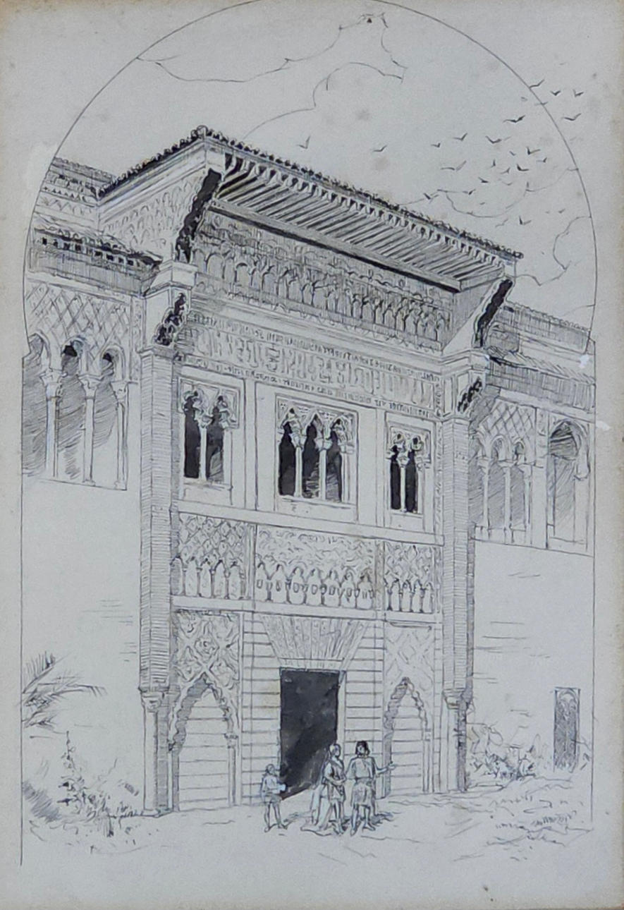 JOSEP LLUÍS PELLICER. Granada, ink drawing on paper.