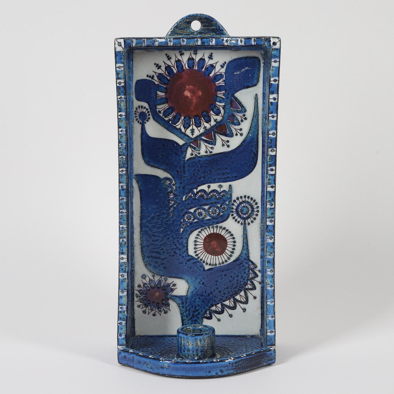 BETH BREYEN. wall candlestick, faience, Aluminia, Denmark, 1960-70's.