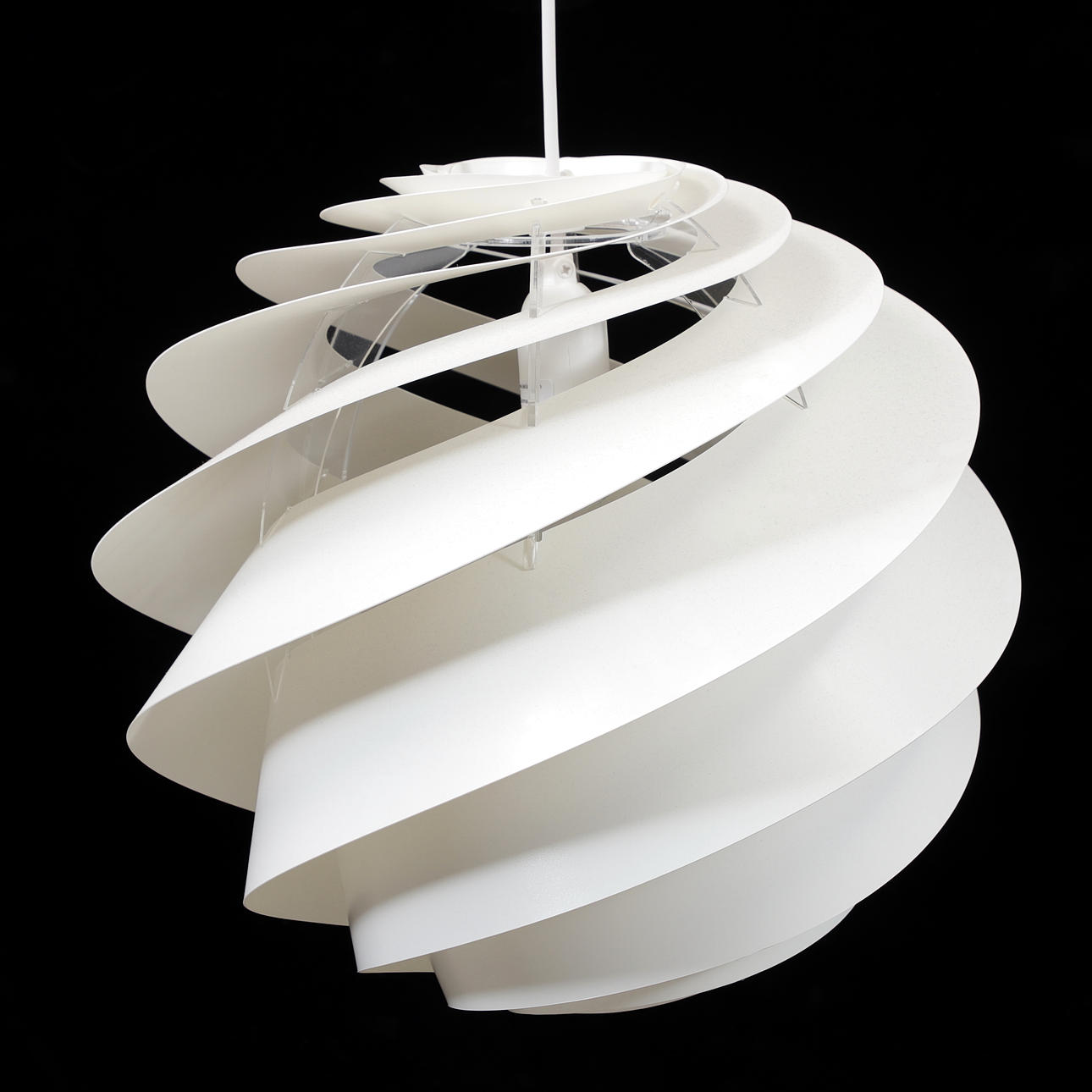 A 'Swirl' ceiling lamp, Le Klint, Denmark.