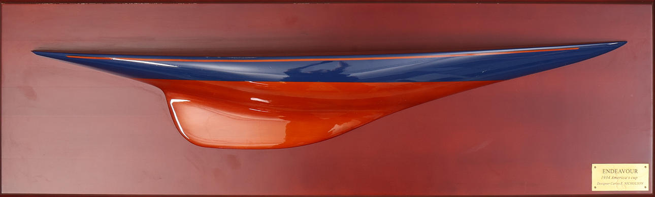 A HALF-MODEL, boat model, “Endeavour”.