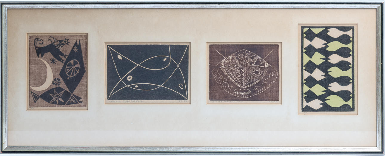 HANS OSSWALD. 4 graphic prints, signed, dated 52-53.
