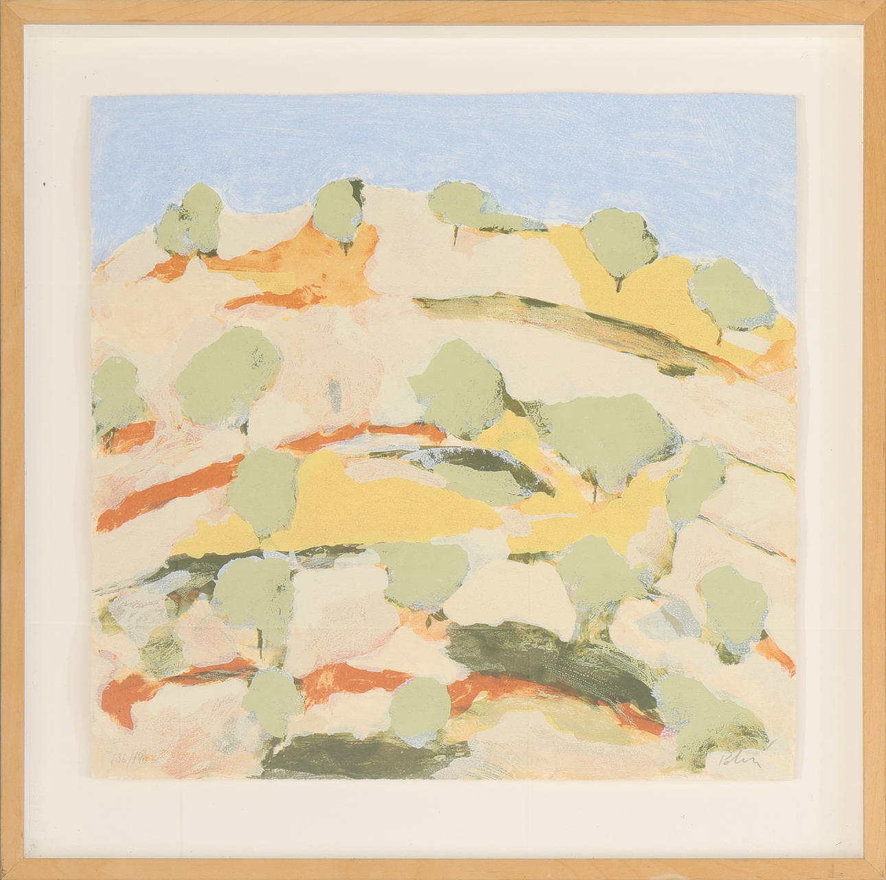 ANDERS PALMÉR. Landscape, lithograph in colours, signed and numbered 136/196.