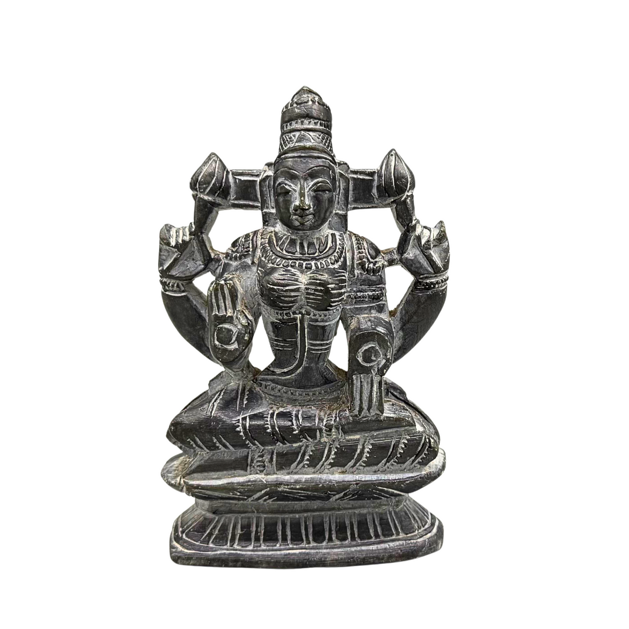 ASIATISK STENSTATUE AF GUDINDE LAKSHMI.