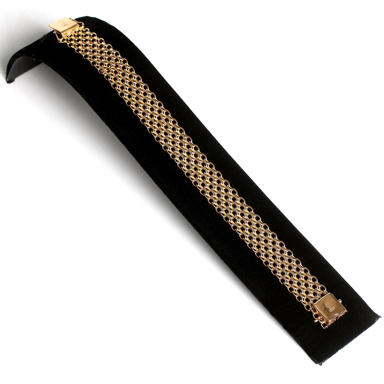 ARMBAND, 18k guld, X-länk, Present AB GSK, Edsbyn, 1964. Vikt 25 gram.