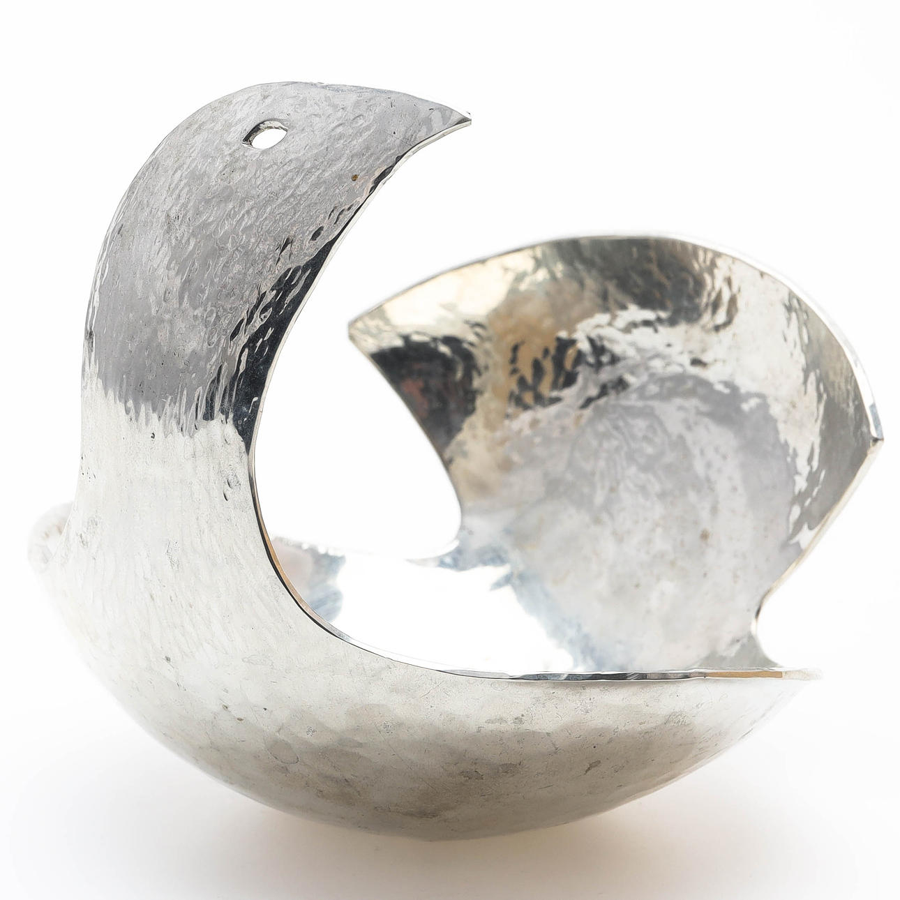 SCHALE, Zinn, Form eines Vogels.