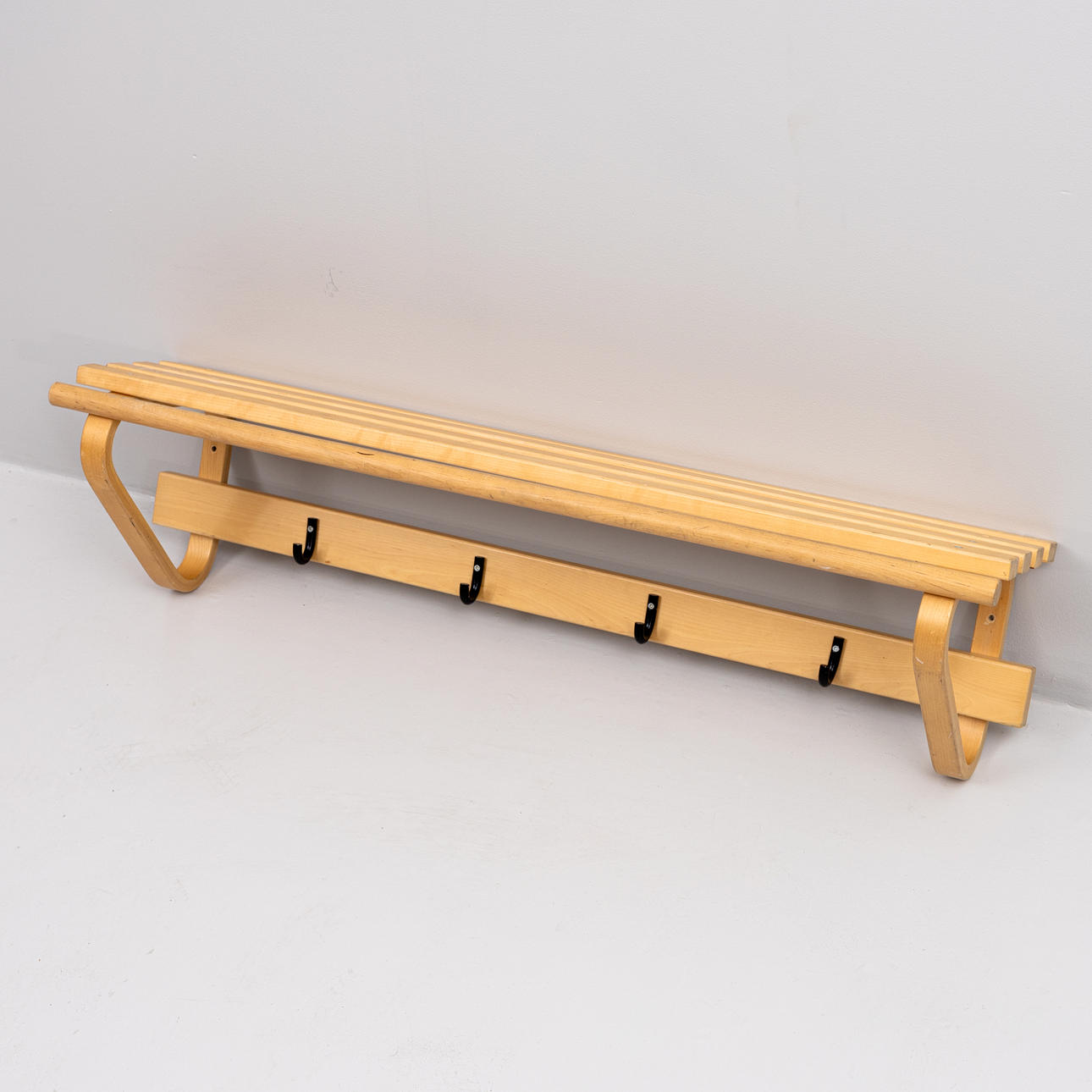 ALVAR AALTO. A hat shelf, model 109, birch, Artek, Finland.