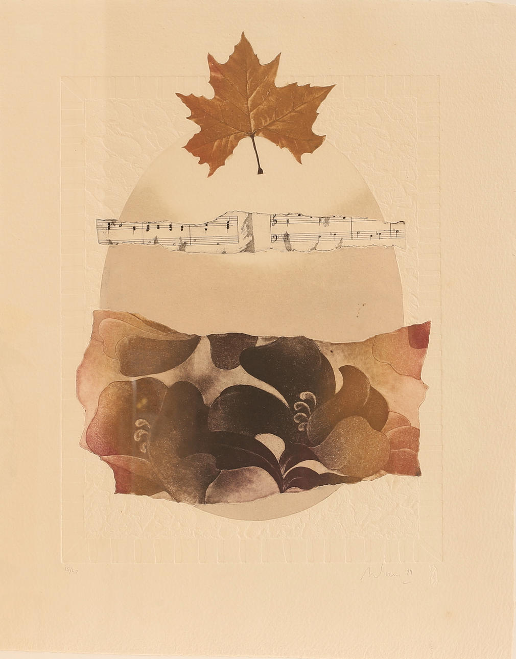 ALAIN SOUCASSE. Collage, signed and numbered.