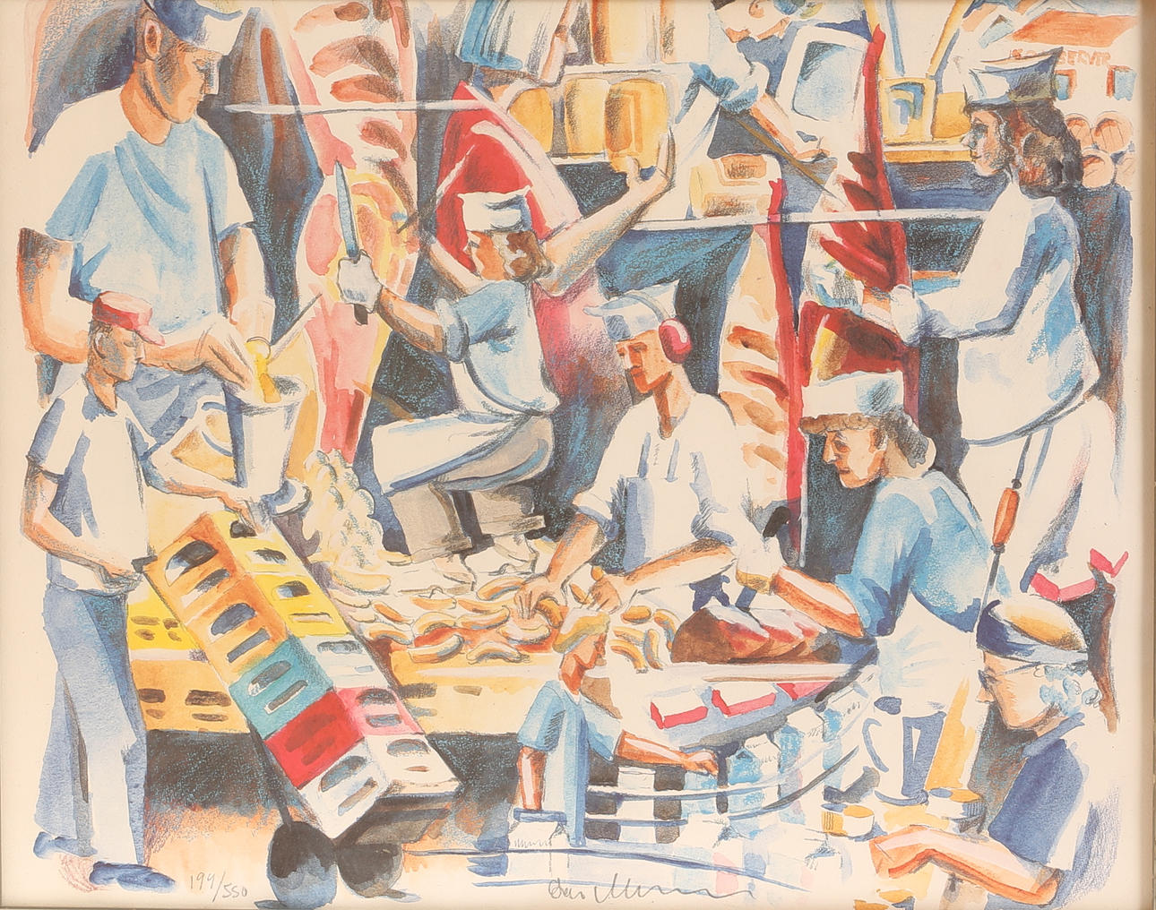 UNIDENTIFIED ARTIST, lithograph in colours, signed and numbered.