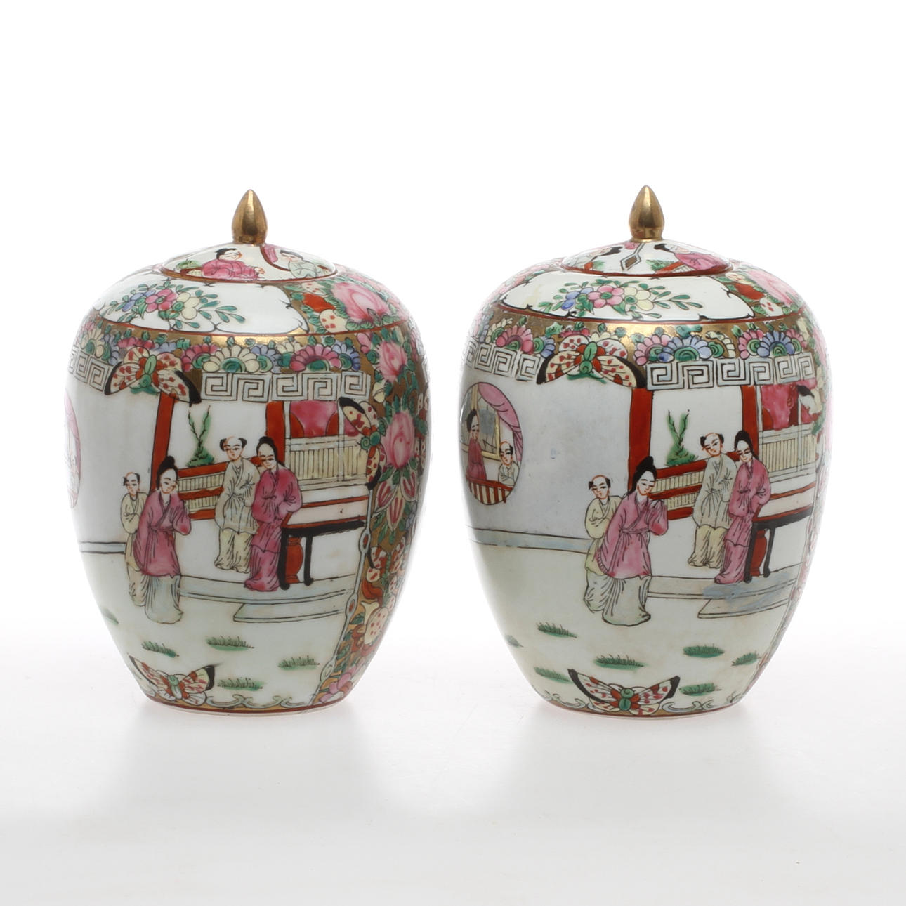 LOCKURNOR, 1 par, porslin, Kina, 1900-tal.