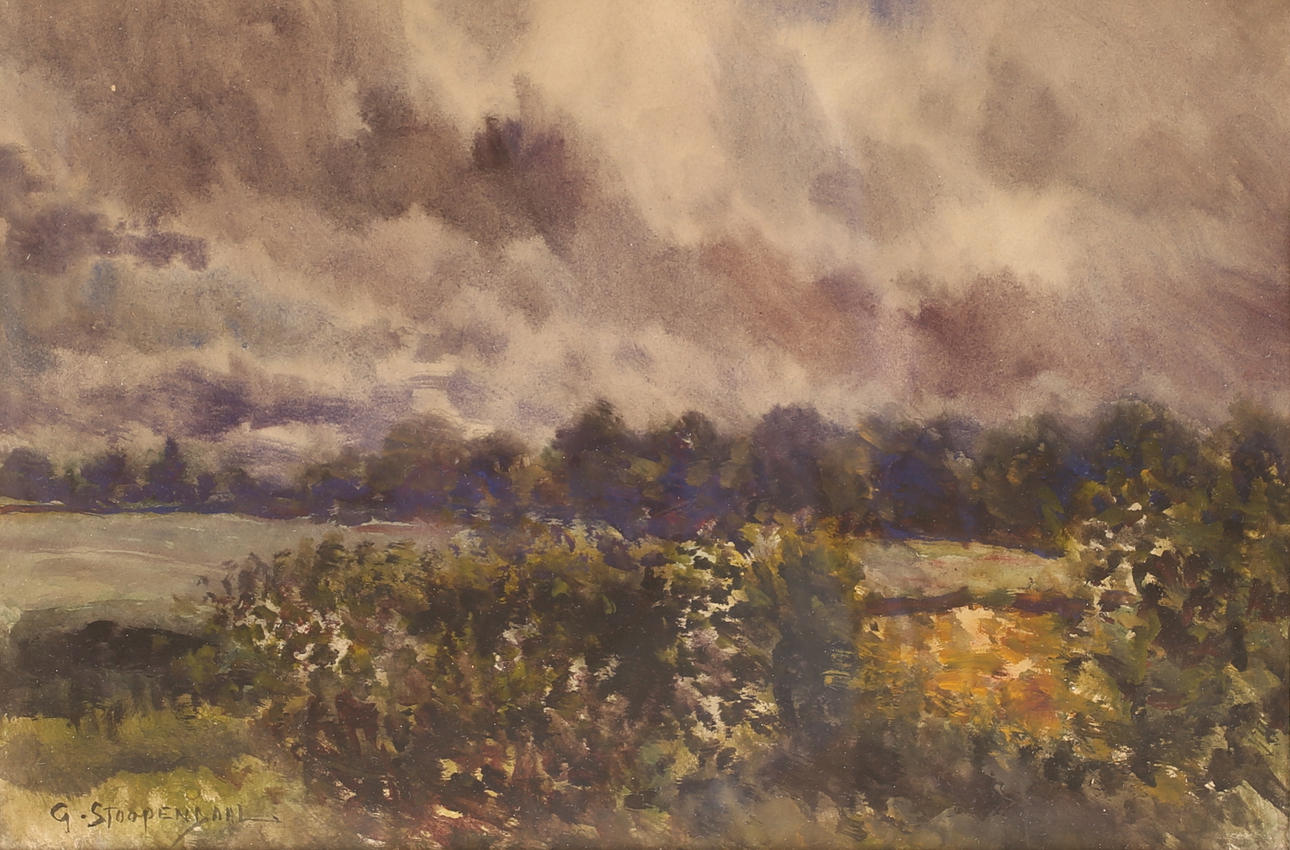 GEORG STOOPENDAAL. Watercolour, signed.