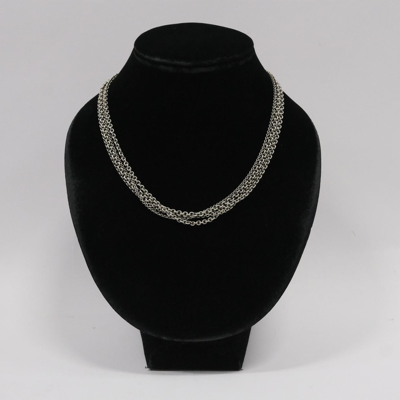 OLE LYNGGAARD. NECKLACE, SILVER, ANCHOR LINK, FOUR ROWS.