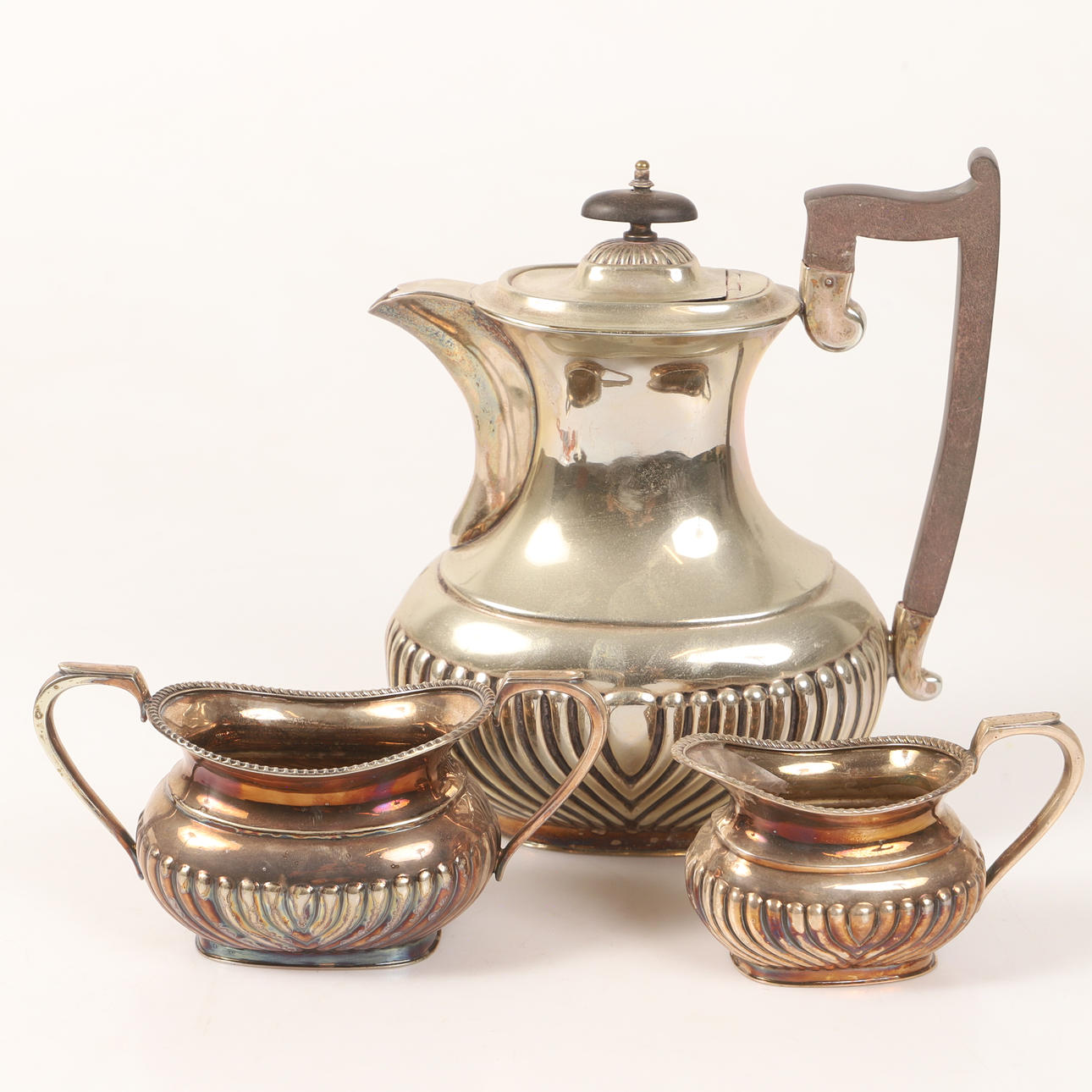 Set de café plateado de 3 piezas, Sheffield, Inglaterra.