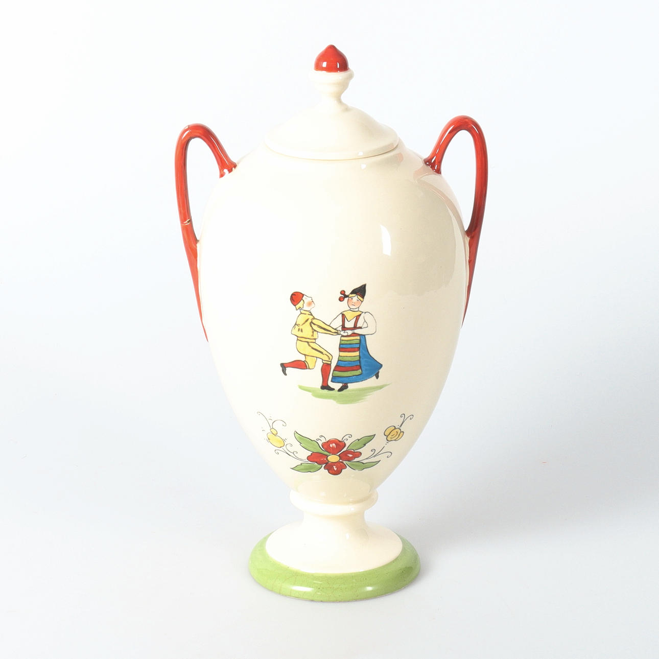 A flintware “Daldansen” lockurn, Rörstrand, early 20th century.