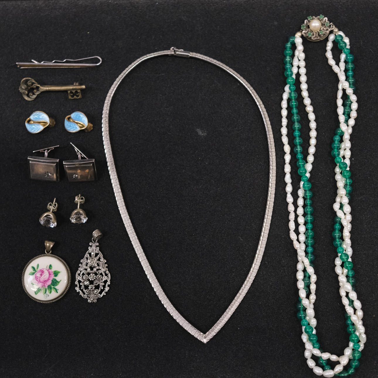 JEWELRY, SILVER, 10 PIECES.