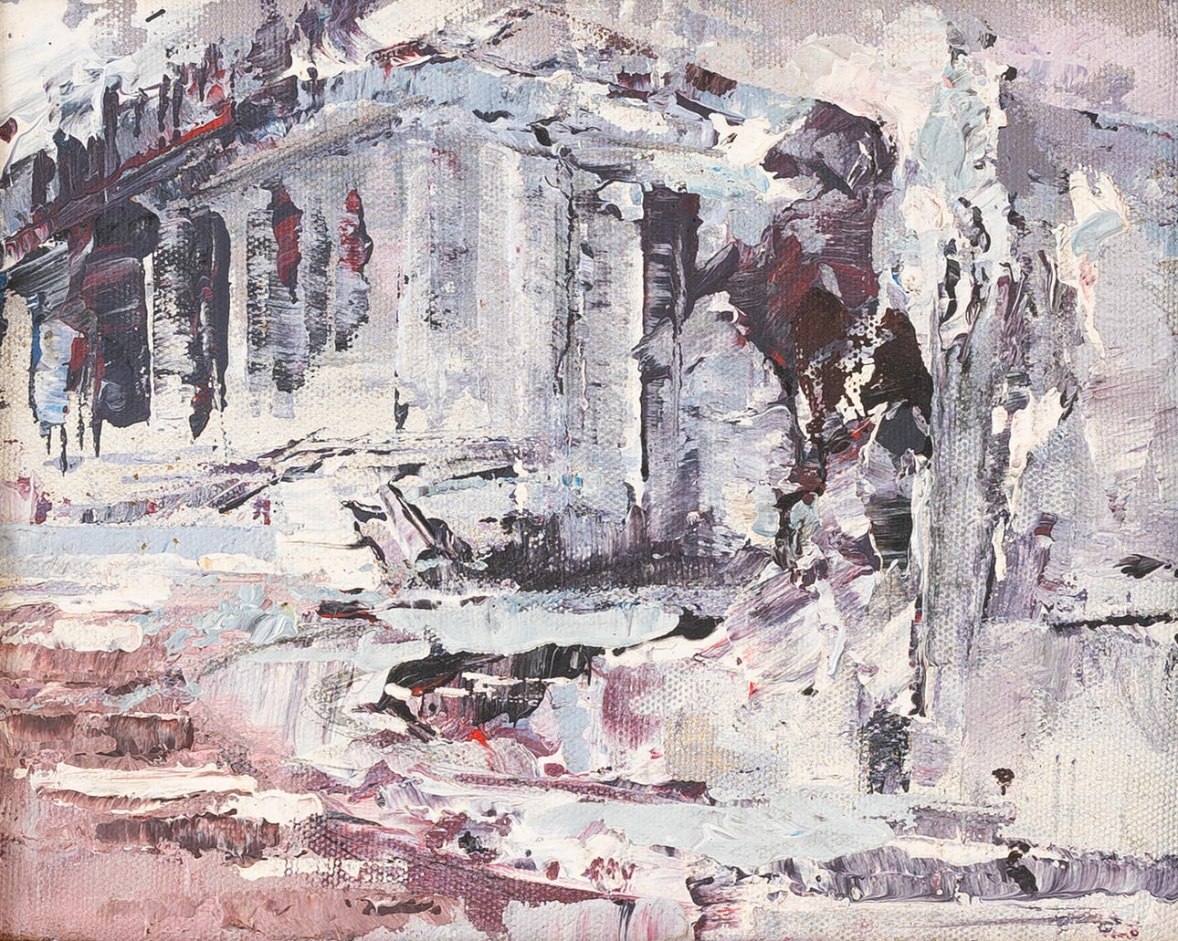 YOSSEF ZARITZKY. In the manner of. “Abstract depiction of a building”. Oil on canvas.