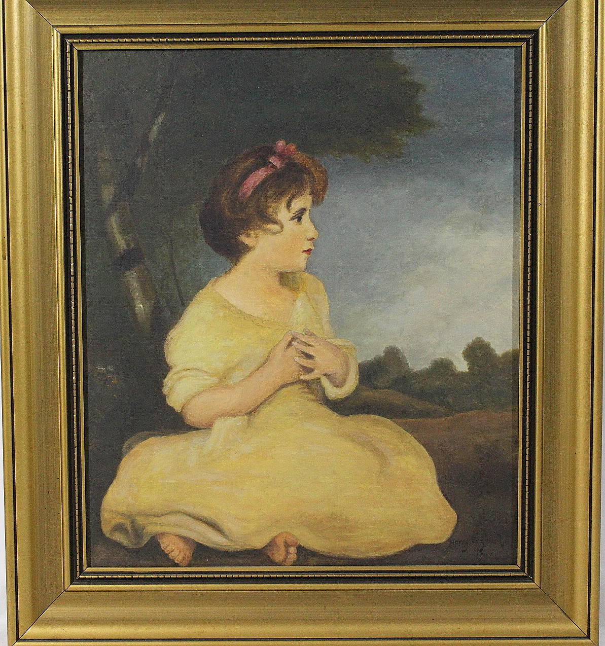 HARRY ENGBLAD. olja på duk, barnporträtt, signerad.