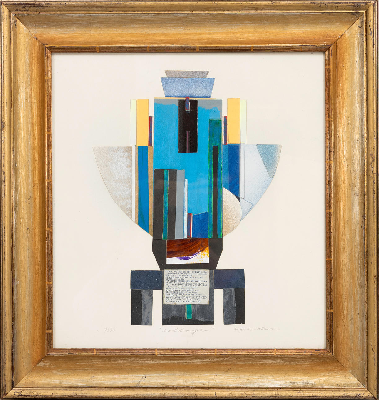 INGVAR OLSON. “Collage”, signed, signed 1992.