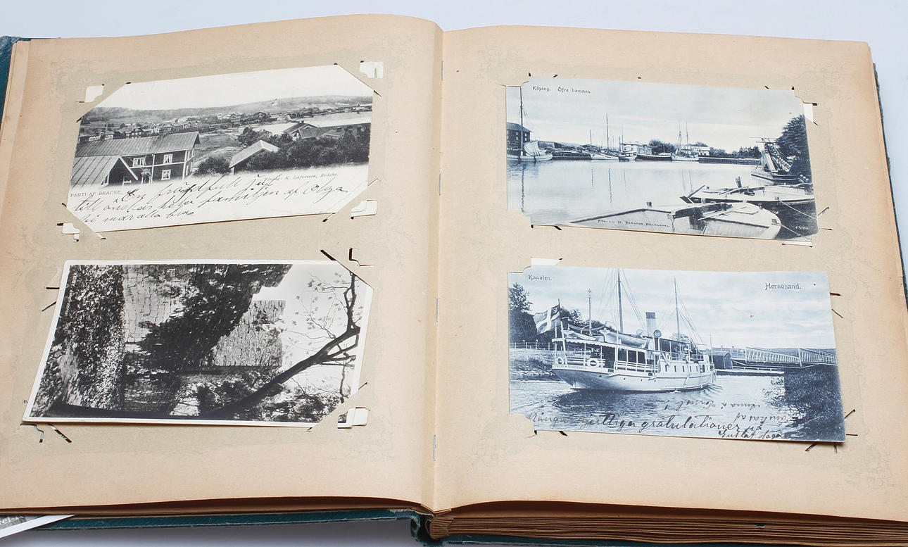 BREFKORTSALBUM med BREFKORT, ca 110 st. 1900-talets första hälft.