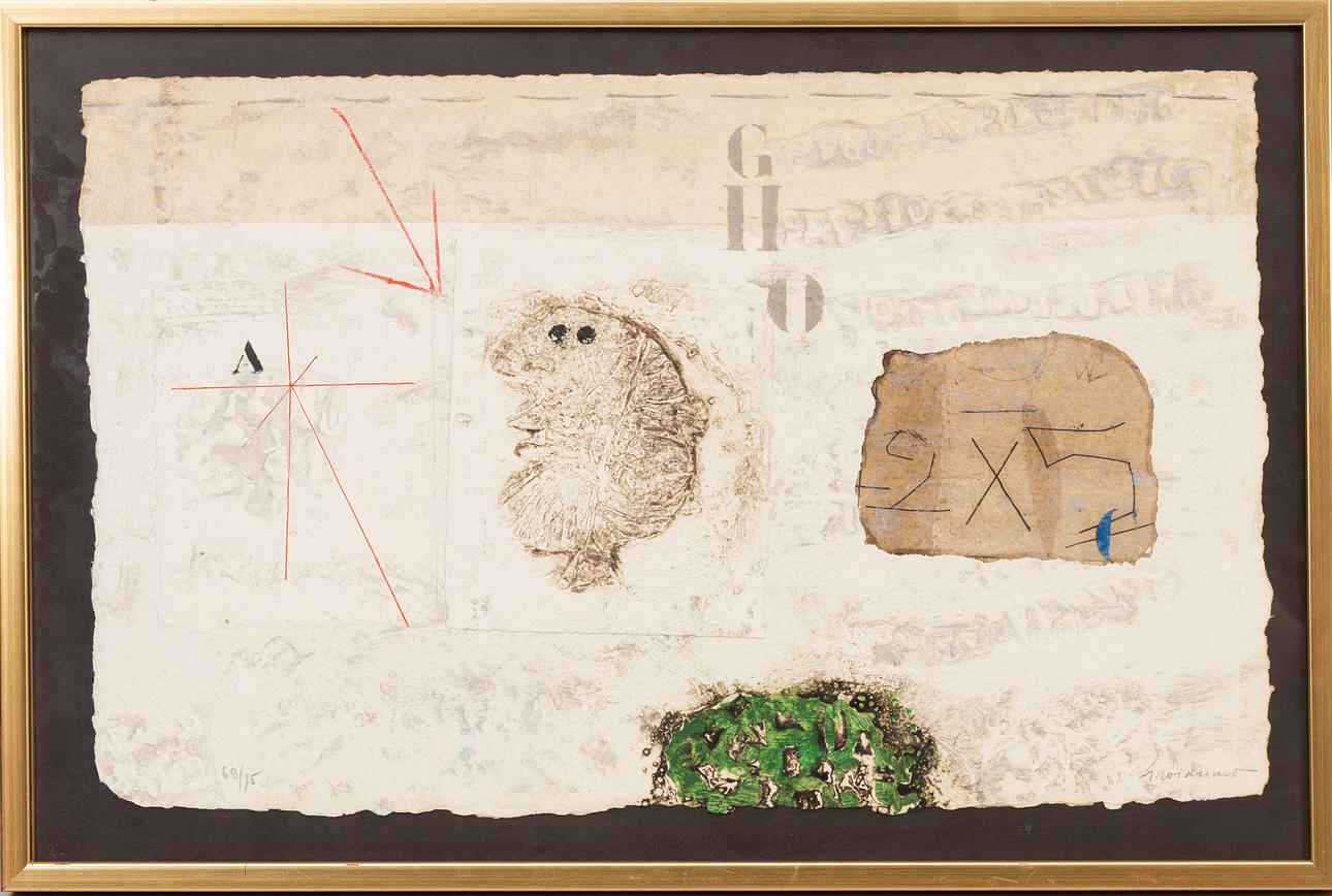 JAMES COIGNARD. Lithograph in colours, Composition, numbered oh signed, 69/75.