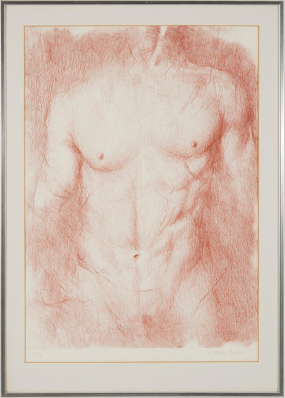 BERT-JOHNNY NILSSON. Lithograph in colours, manstorso, signed, numbered 5/30, second half of the 20th century.