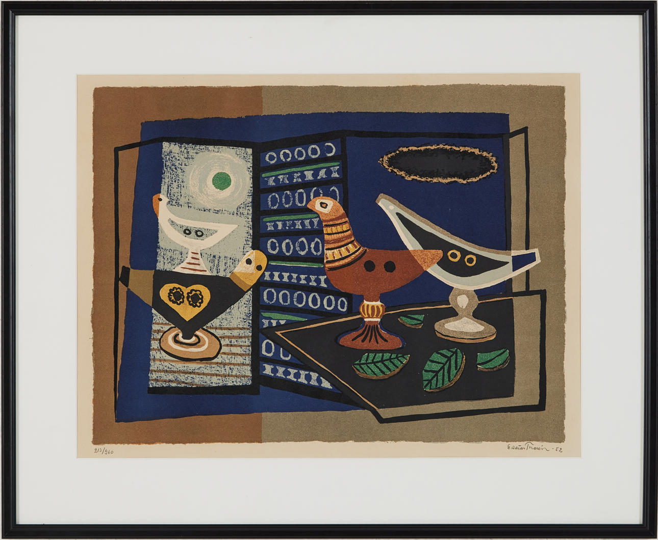 ESAIAS THORÉN. Composition, lithograph in colours, signed, dated - 52, numbered 213/360.