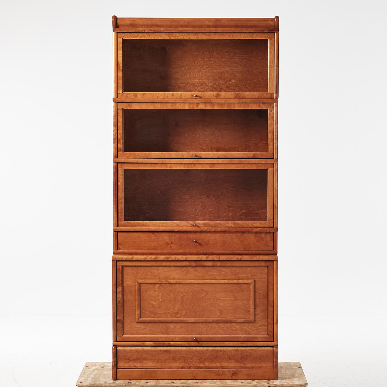 BOKNÄS, shelf with glazed sections, 21st century, partly veneered in birch.