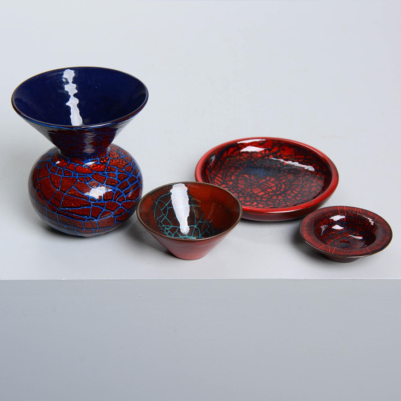 INGRID ATTERBERG. 4 pieces, own studio, Uppsala, signed.