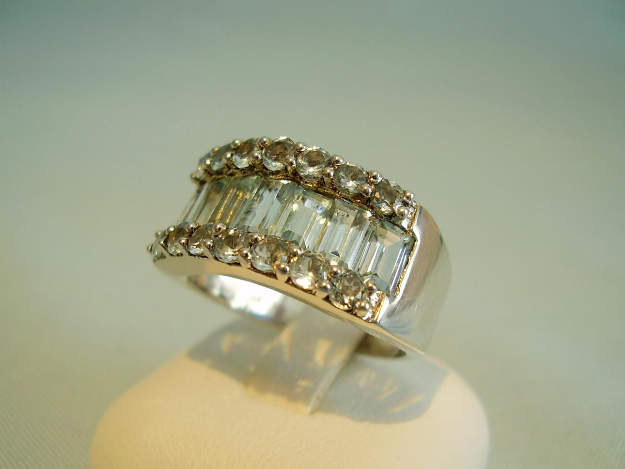 BLÅ TOPAZ RING silver 925 topas 3.80 ct.