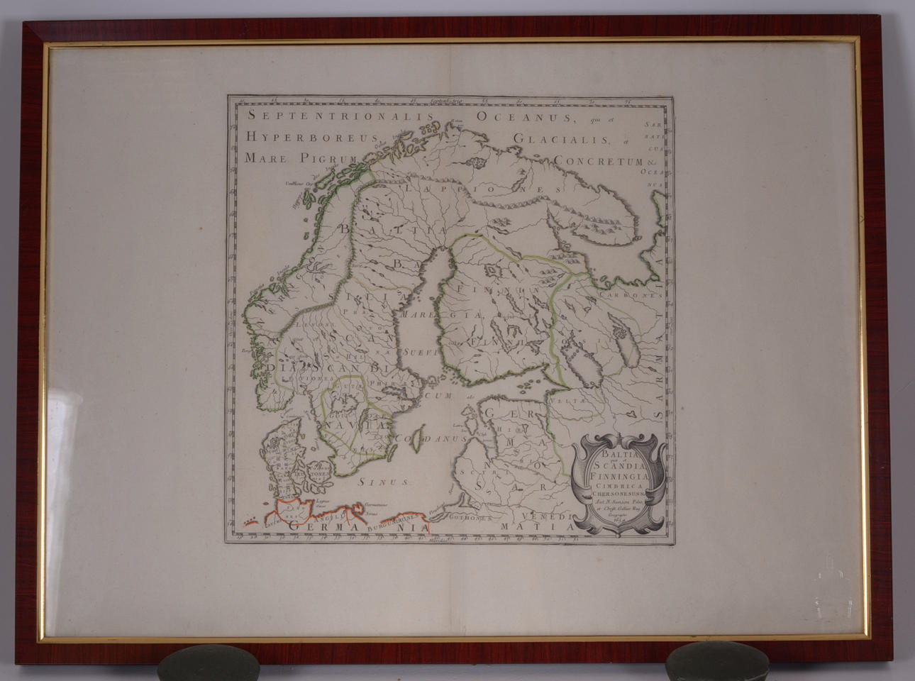 KARTA NORDEN SANSON 1654. Baltia quoe et Scandia, Finningia, Cimbrica Chersonesus &c.