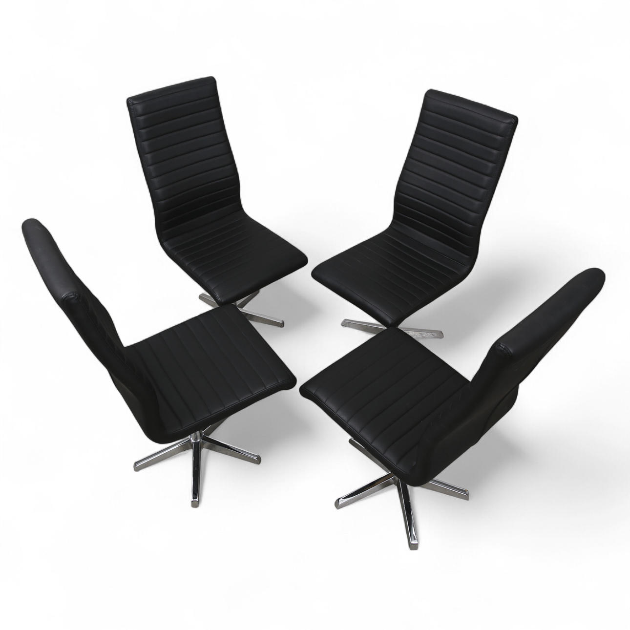 High back spinning chairs, artificial leather, 4 pieces.