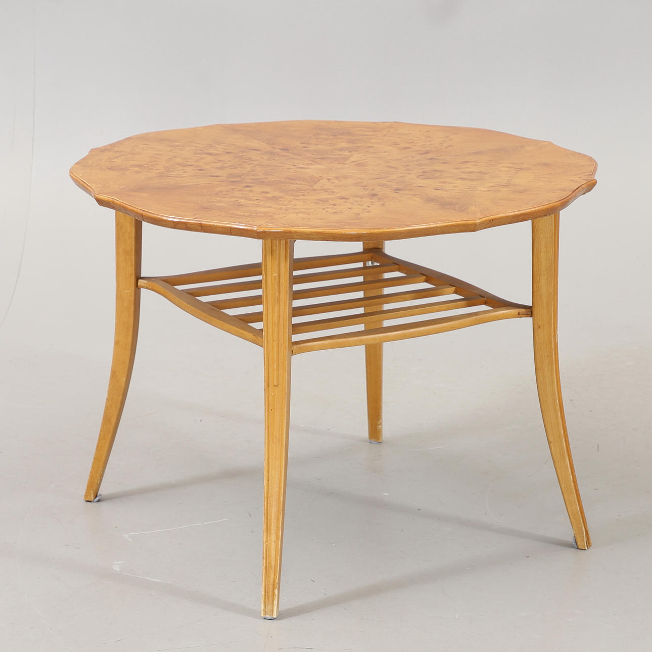 TABLE, Swedish Modern, root veneer, 1930s/1940s.