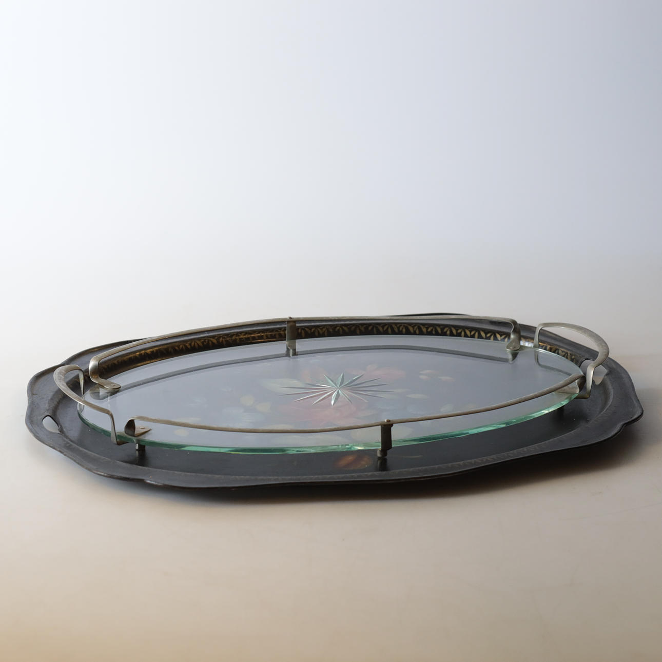 A set of two 20th century serving trays.