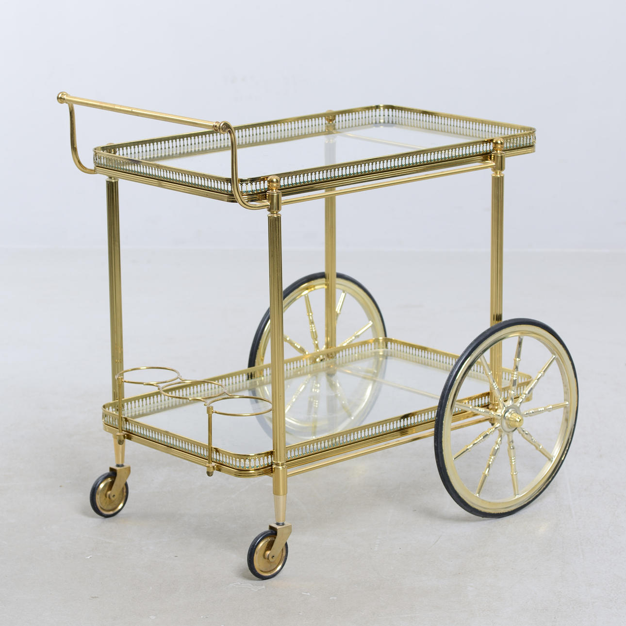 A brass drink-cart, 20th century.