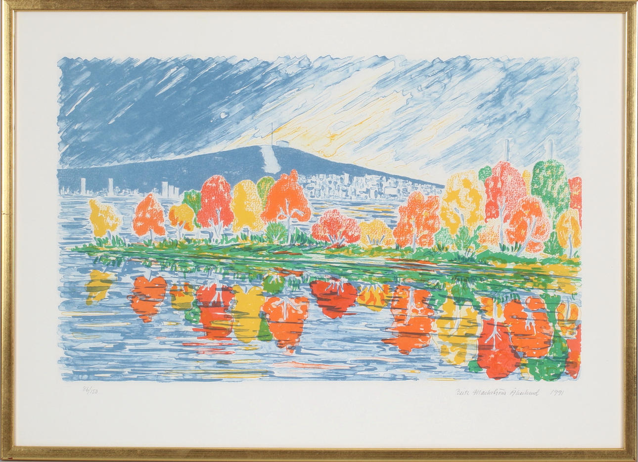 BRITA MARKSTRÖM-ÅKERLUND. Sundsvall Bay, lithograph, signed and numbered 86/150.