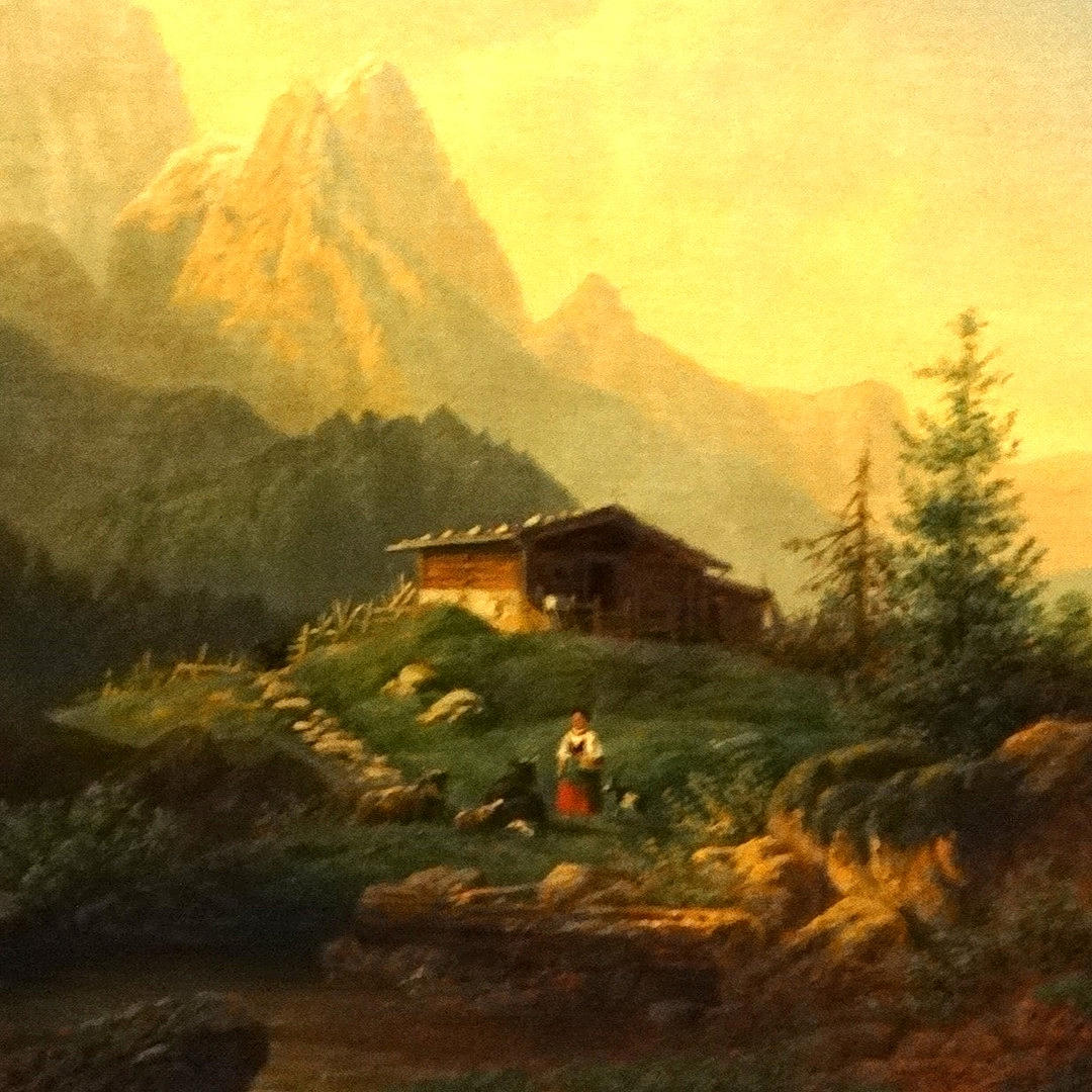 HEFFNER, KARL. BERGLANDSCHAFT, Ölbild, 1866.