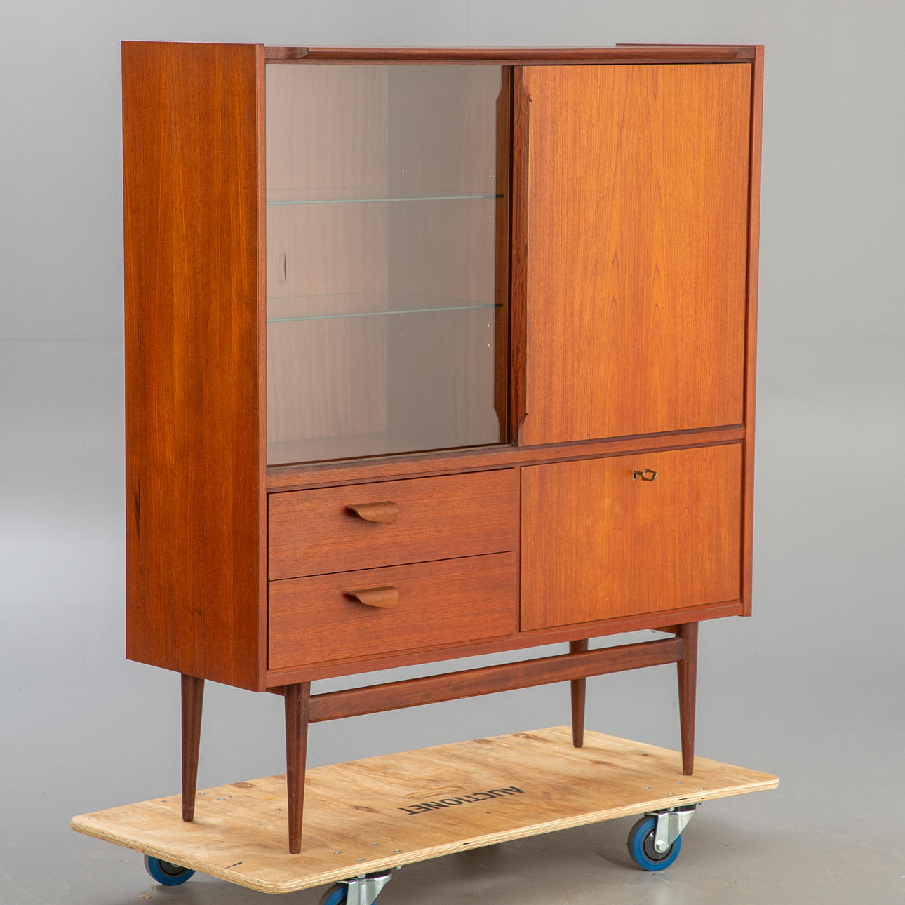 GTV Werkstätten, display case/highboard in teak, Germany, 1960s.