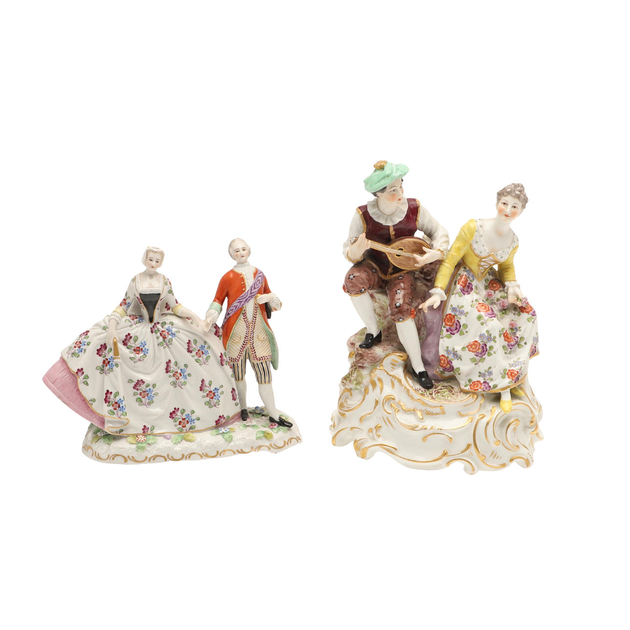 CONTINENTAL PORCELAIN FIGURE GROUPS.