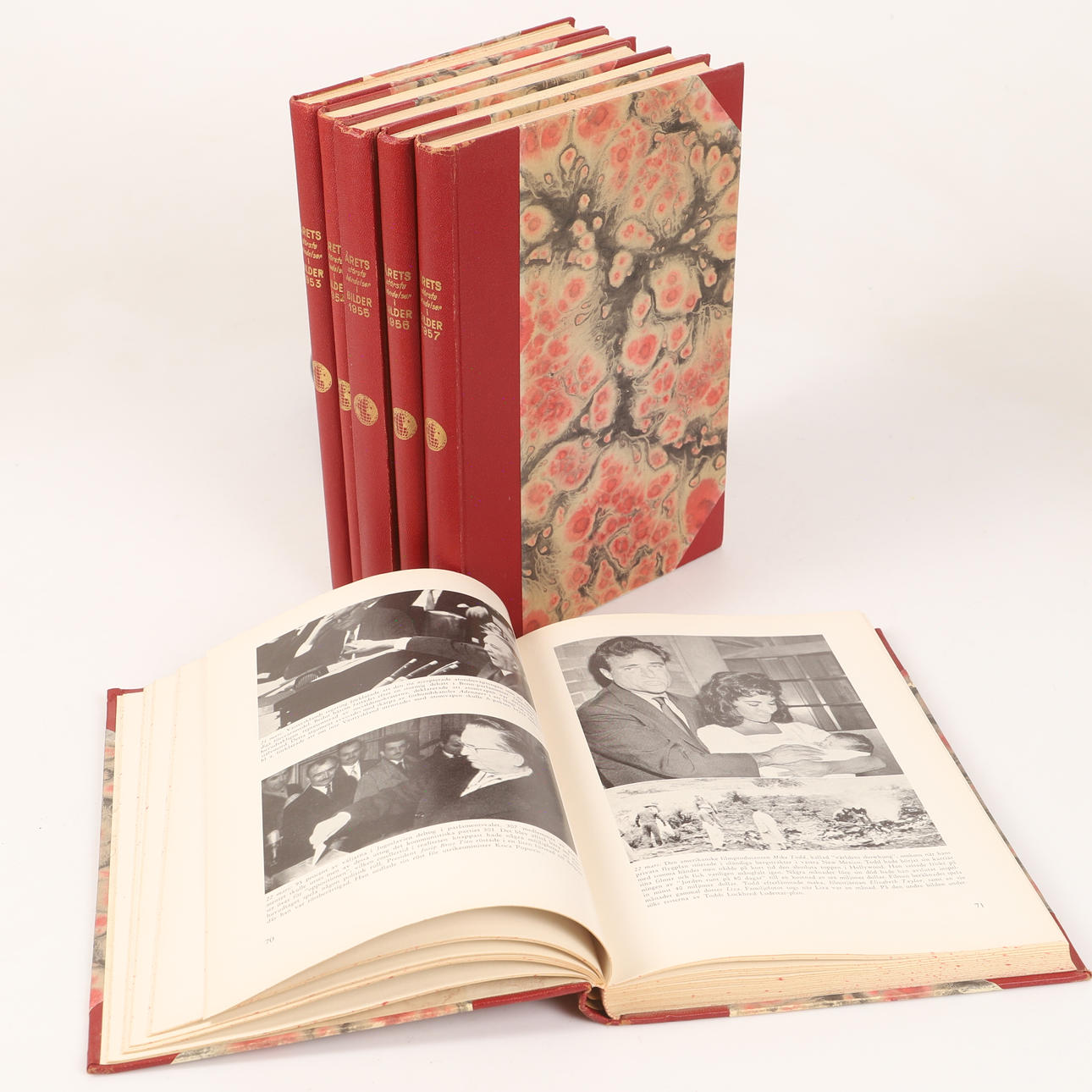 BÖCKER, 6 stycken, Årets största händelser i bilder, 1953-1958.