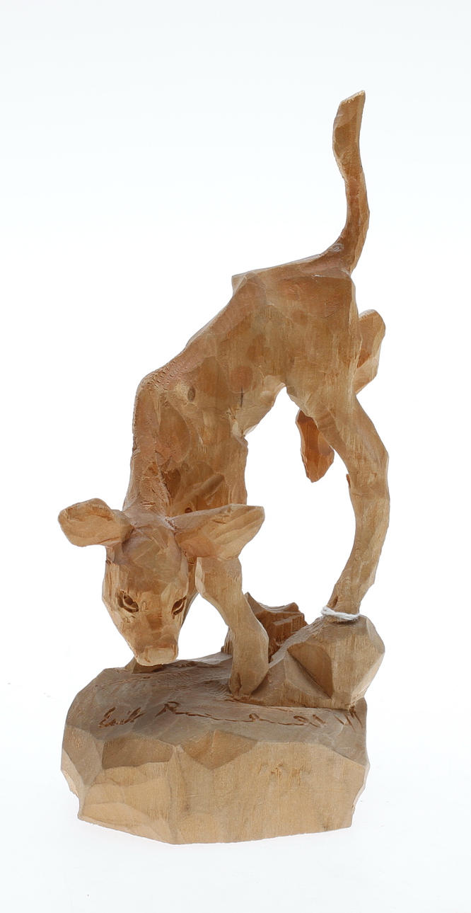 FIGUR, skuret trä, Eric Reimhult, sign.
