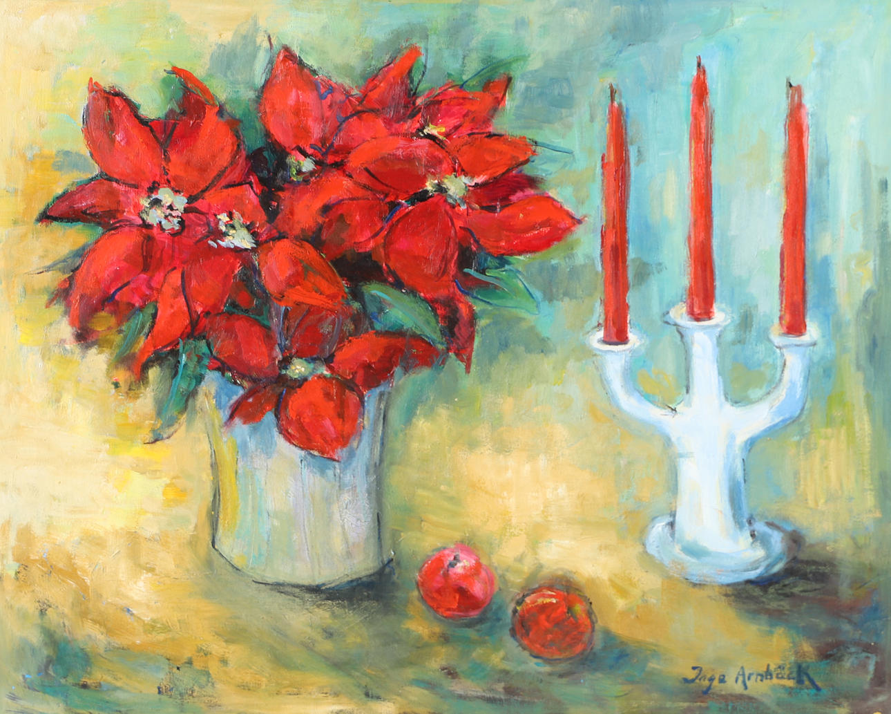 INGA ARNBÄCK. Still life, oil on canvas, signed, 2012.