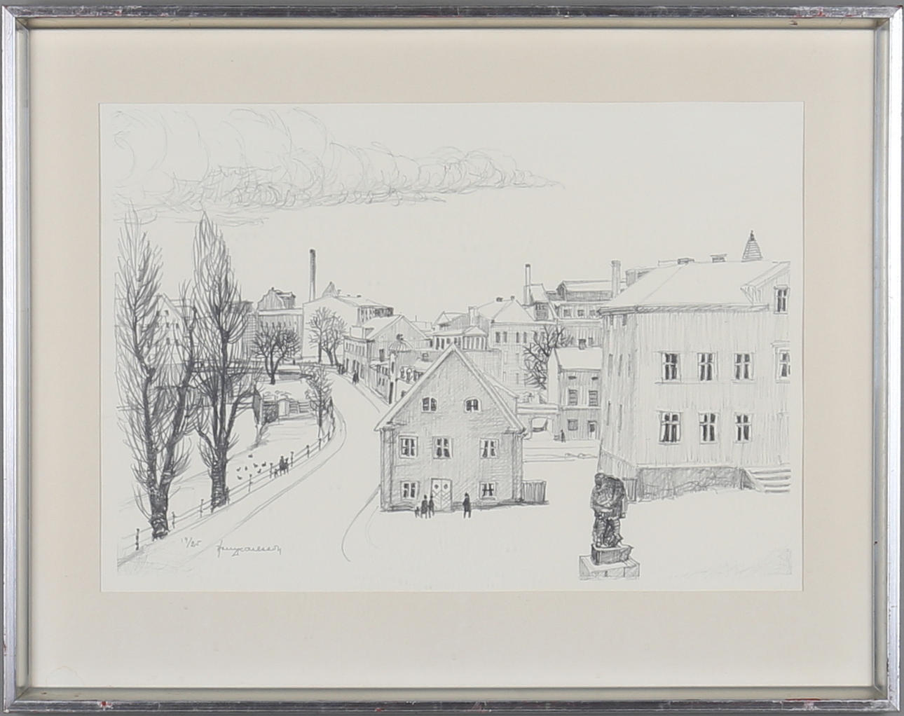 HARRY CARLSSON. Norrköpingsmotiv, litografi, signerad samt numrerad.