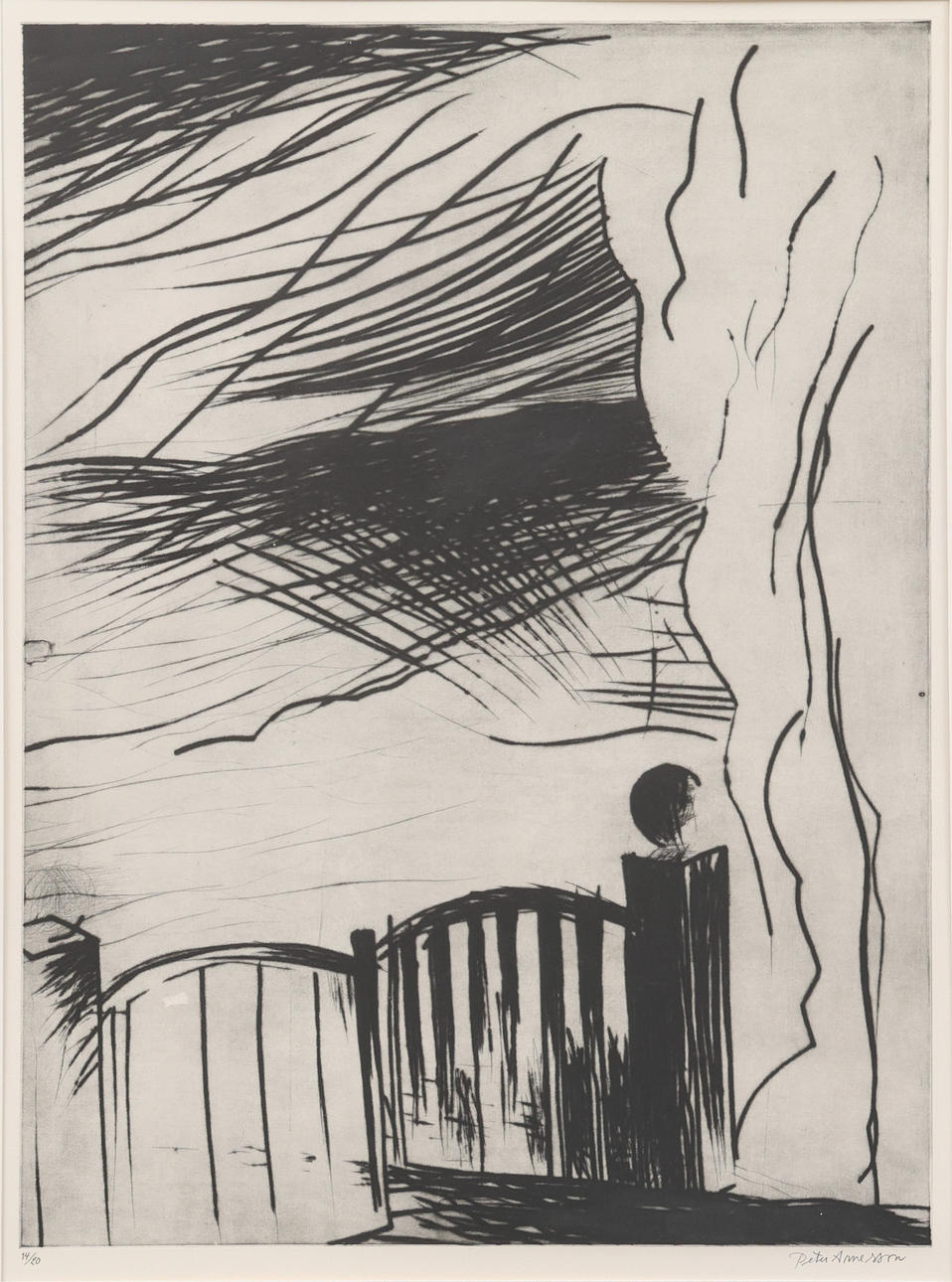 PETER ARNESSON (FÖDD 1957). “Grind”, etching no 14/20, signed.