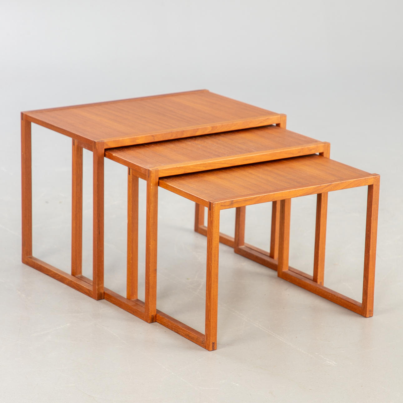 KAI KRISTIANSEN. Attributed. Teak tables, VM Møbler, Denmark, 1960s (3).