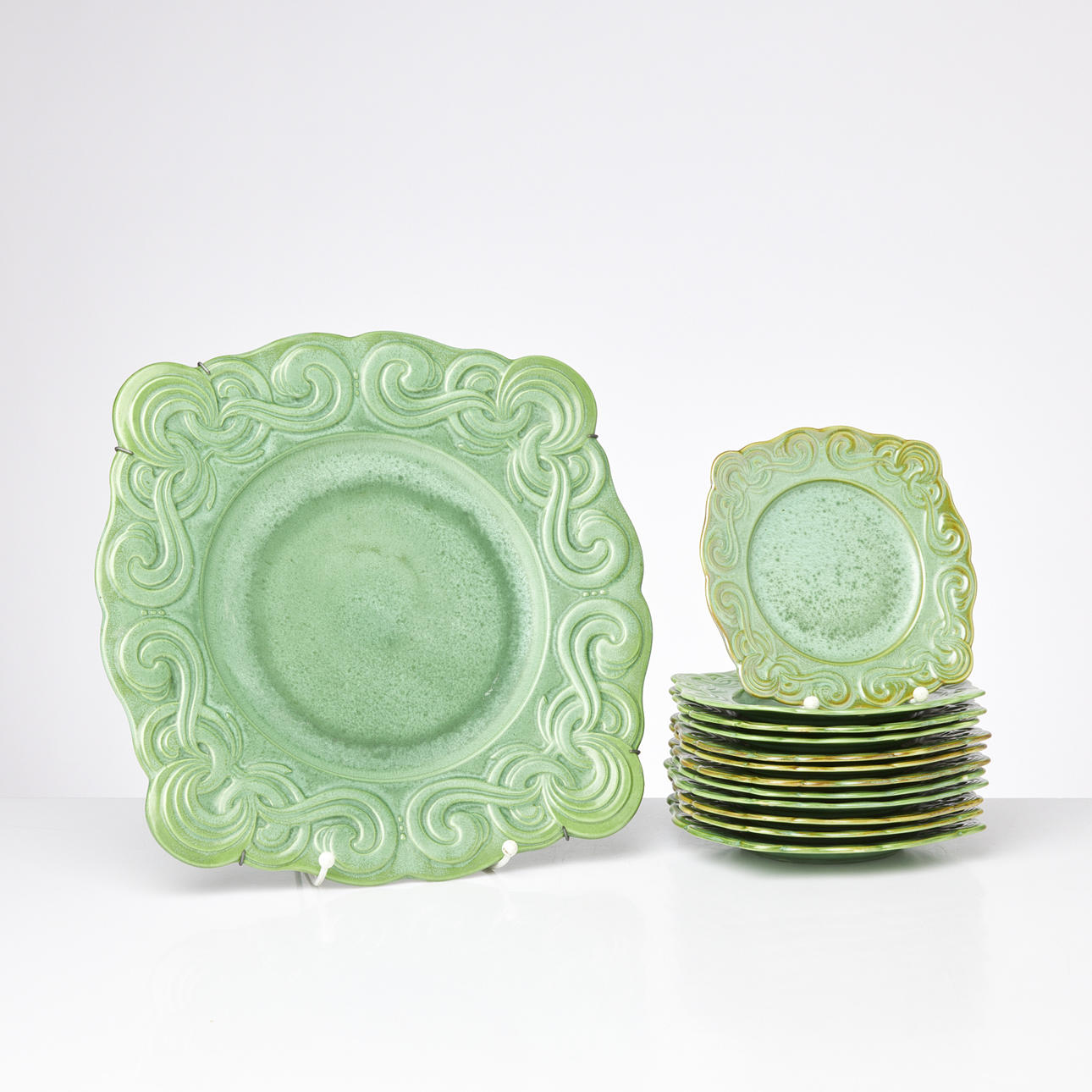 FRUCHTSET, Gefle, 1 Servierplatte, 12 kleine Teller.