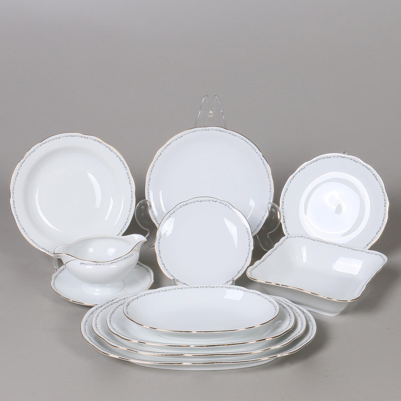 MATSERVIS, 57 delar, porslin, Hackefors, 1950-tal.