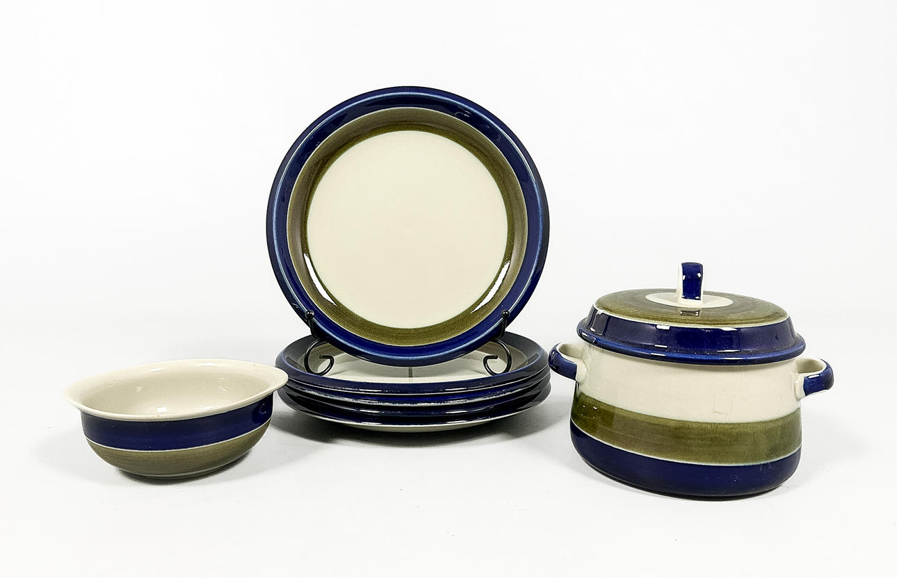 Tableware parts, 7 pieces, stoneware, “Elisabeth”, Rörstrand.